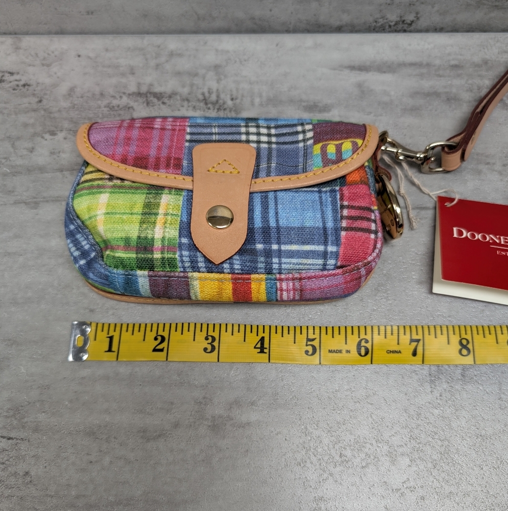 Dooney & Bourke Madras Plaid Picnic Ants Canvas Flap Wristlet Pouch NWT Vintage - Picture 5 of 15